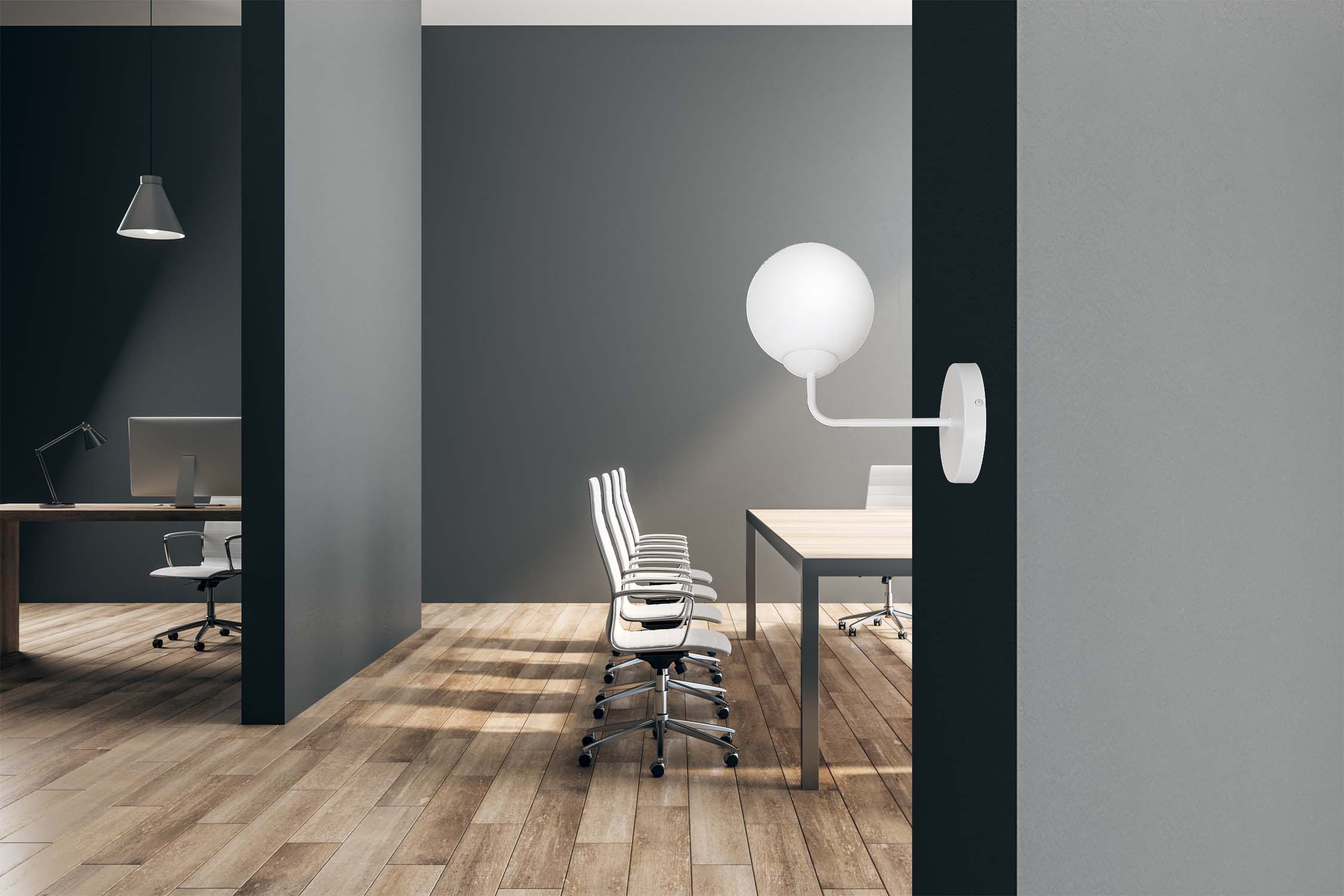 Emibig Zidna lampa PREGOS 230V 10W MAX LED E14 Čelik/ Staklo Bijela