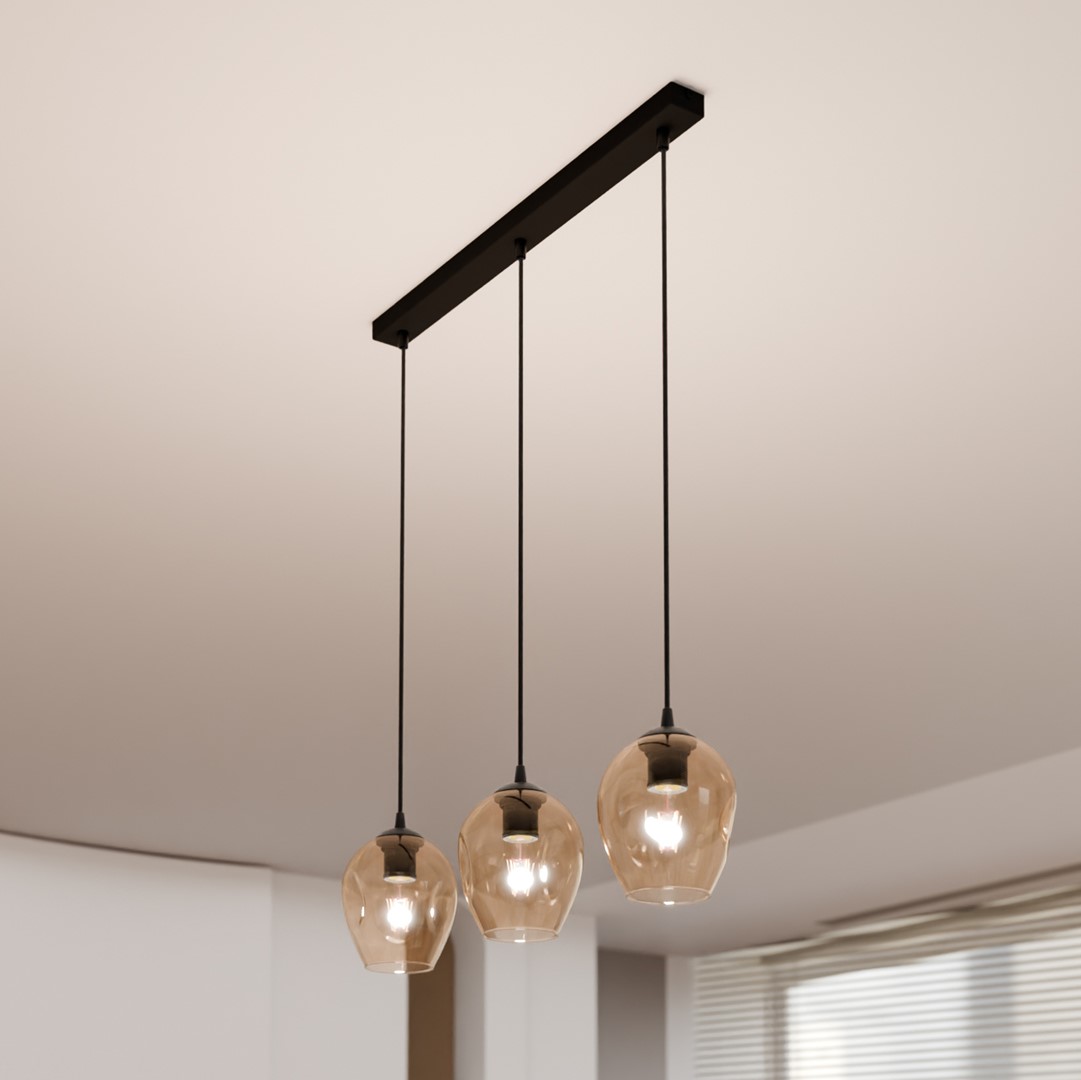 Emibig Visilica ISTAR 230V 10W MAX LED E27 Čelik/ Staklo Crna