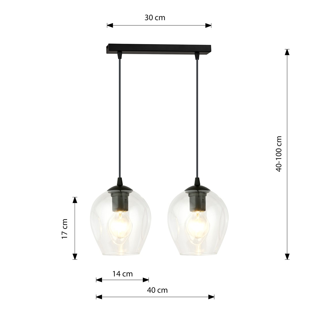 Emibig Visilica ISTAR 230V 10W MAX LED E27 Čelik/ Staklo Crna