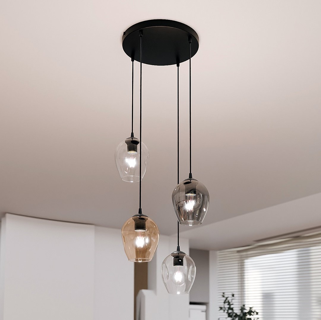 Emibig Visilica ISTAR 230V 10W MAX LED E27 Čelik/ Staklo Crna