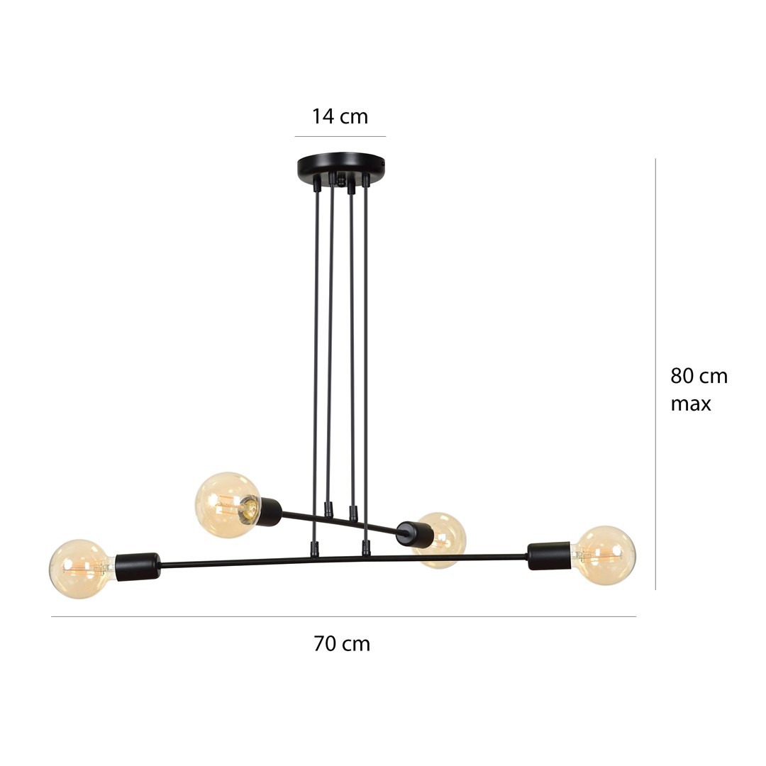 Emibig Visilica MULTIPO 230V 10W MAX LED E27 Čelik Crna