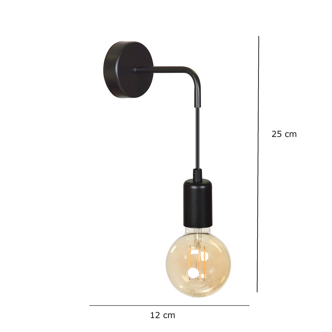 Emibig Zidna lampa MULTIPO 230V 10W MAX LED E27 Čelik Crna