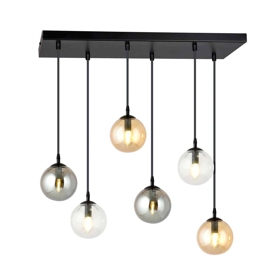 Emibig Visilica COSMO 230V 10W MAX LED E14 Čelik/ Staklo Crna