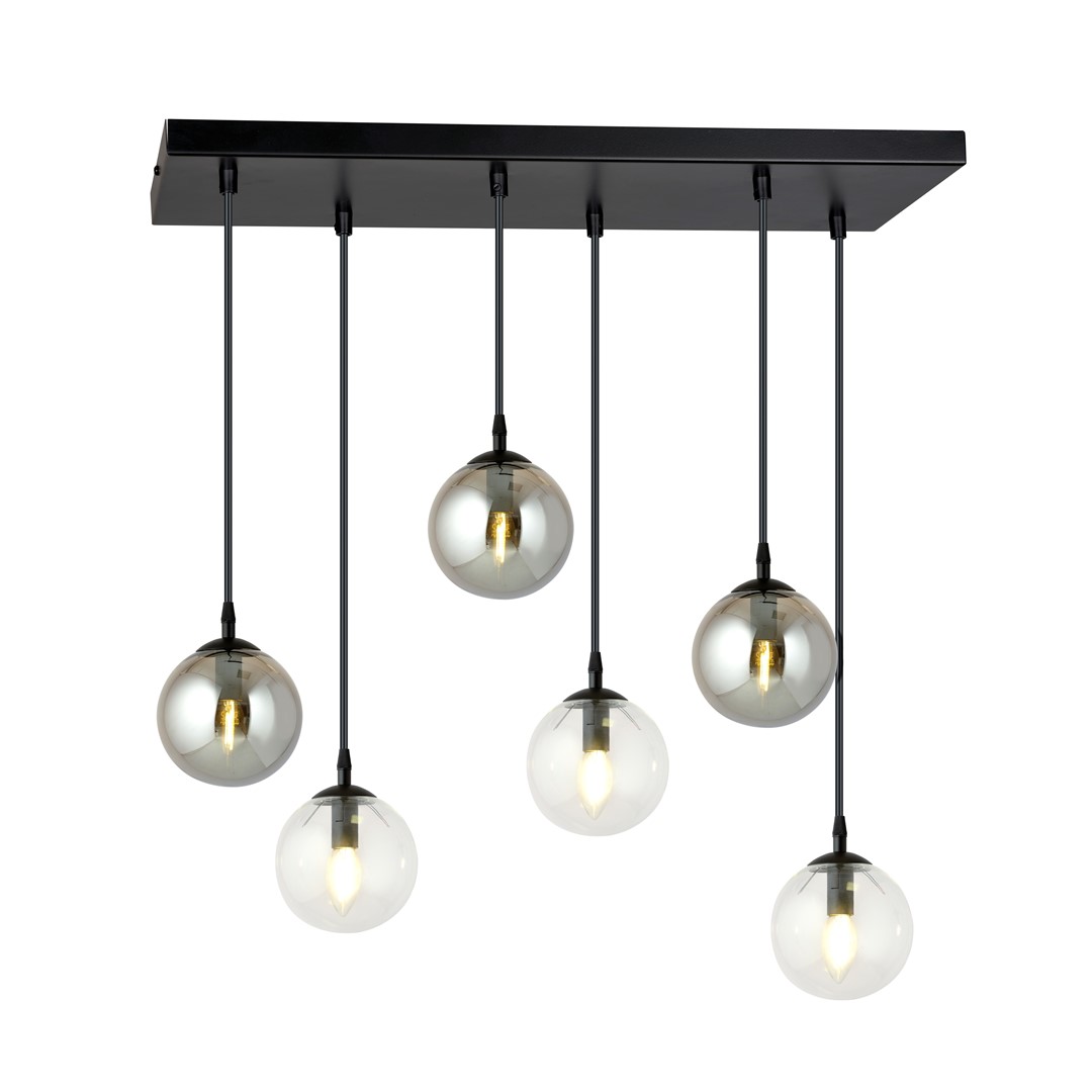Emibig Visilica COSMO 230V 10W MAX LED E14 Čelik/ Staklo Crna