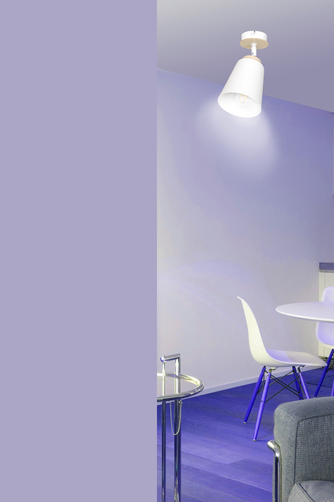 Emibig Stropna svjetiljka ATLAS 230V 15W MAX LED E27 Čelik/ Šperploča Bijela