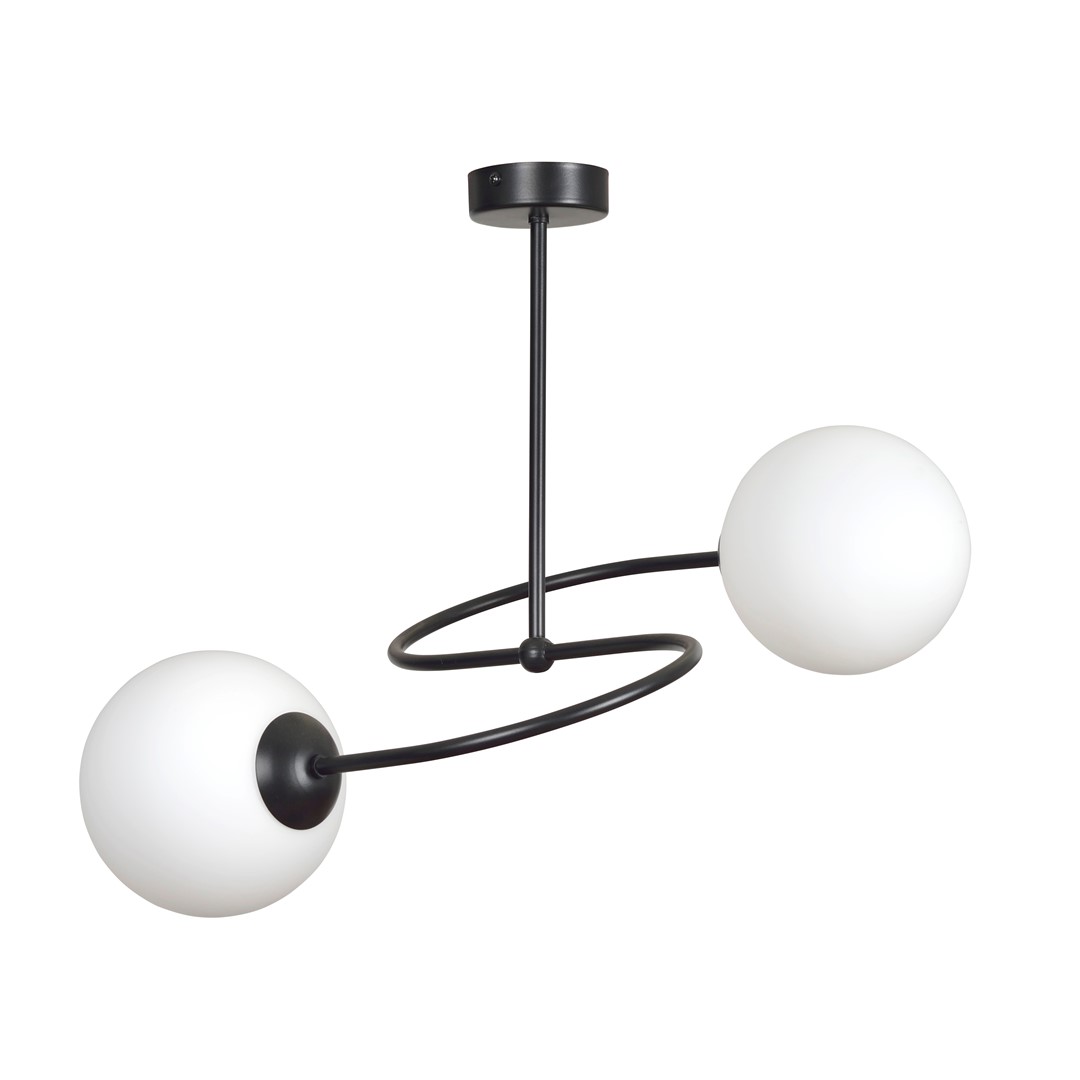 Emibig Stropna svjetiljka SELBI 230V 10W MAX LED E14 Čelik/ Staklo Crna