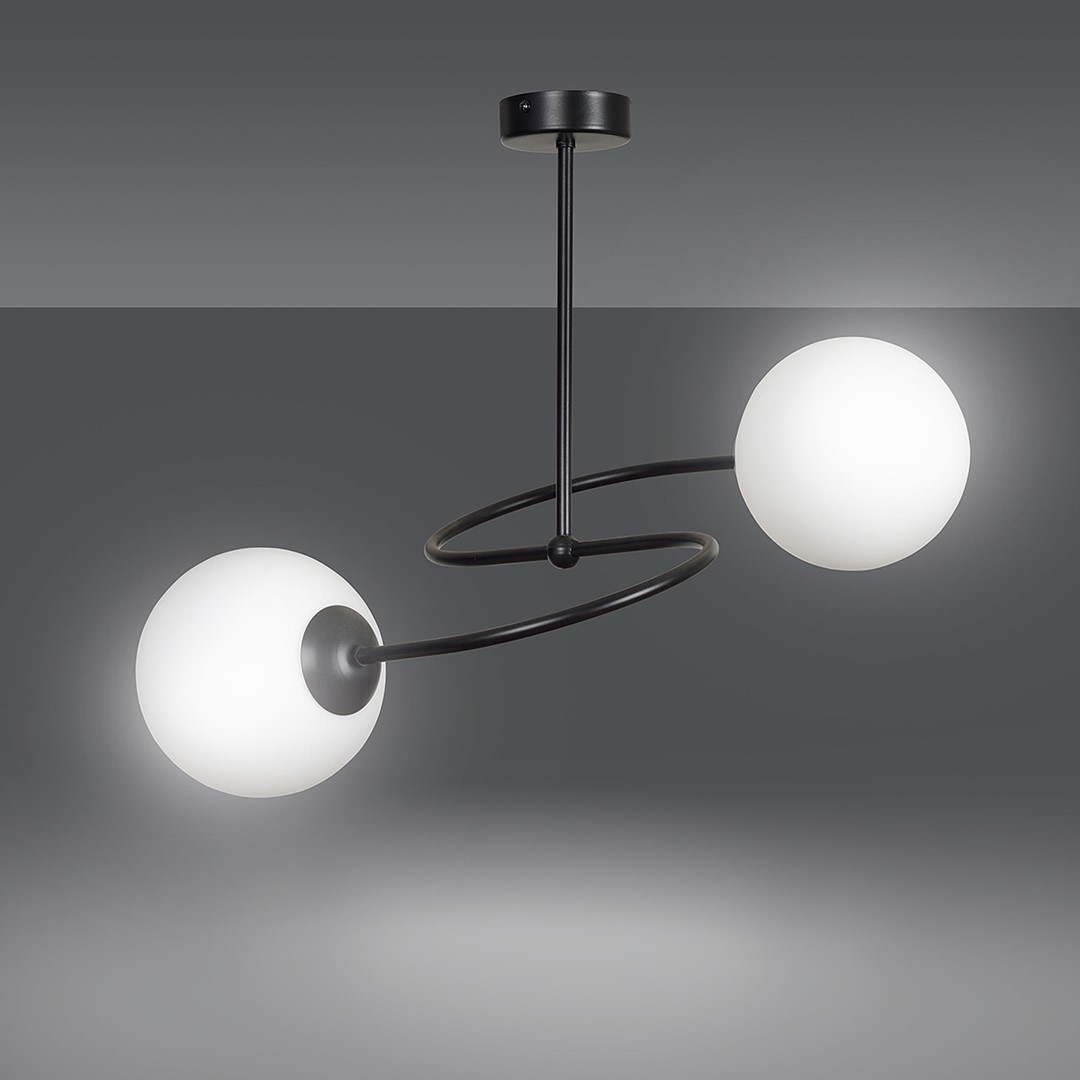 Emibig Stropna svjetiljka SELBI 230V 10W MAX LED E14 Čelik/ Staklo Crna