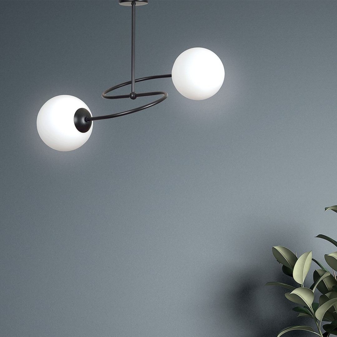 Emibig Stropna svjetiljka SELBI 230V 10W MAX LED E14 Čelik/ Staklo Crna