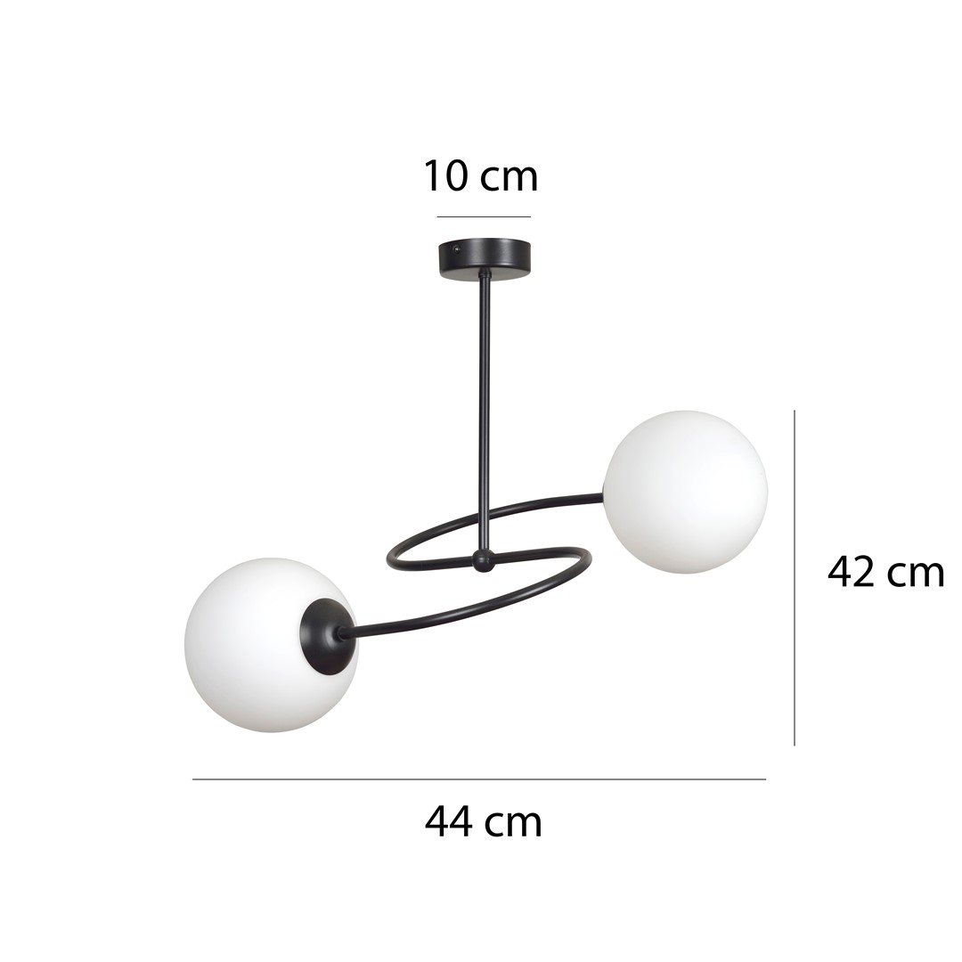 Emibig Stropna svjetiljka SELBI 230V 10W MAX LED E14 Čelik/ Staklo Crna