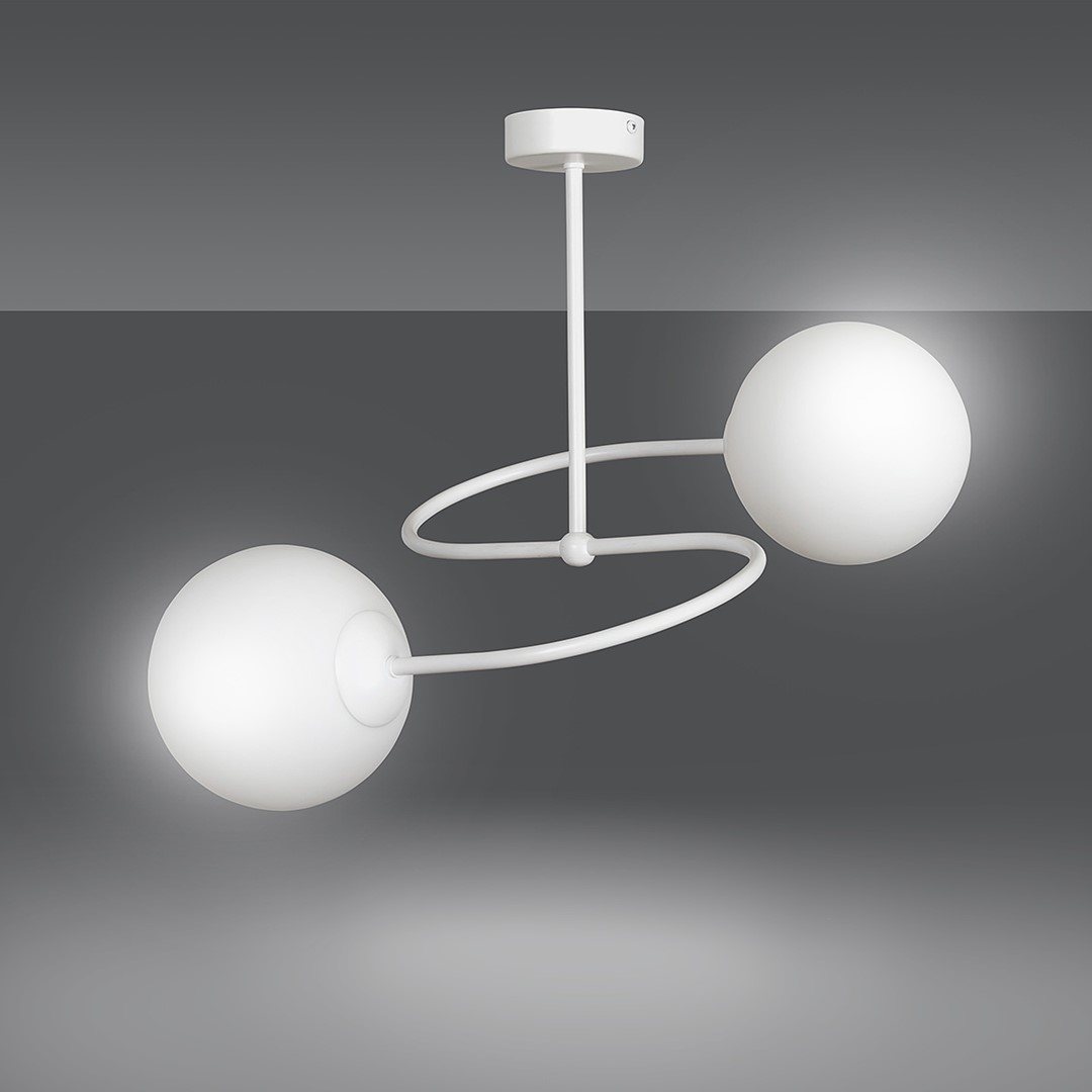 Emibig Stropna svjetiljka SELBI 230V 10W MAX LED E14 Čelik/ Staklo Bijela