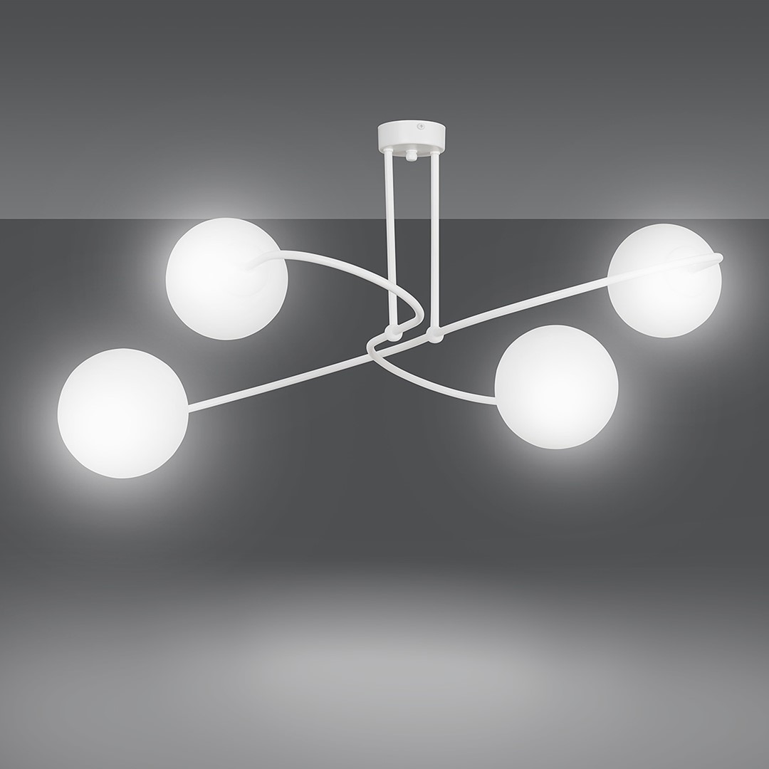 Emibig Stropna svjetiljka SELBI 230V 10W MAX LED E14 Čelik/ Staklo Bijela