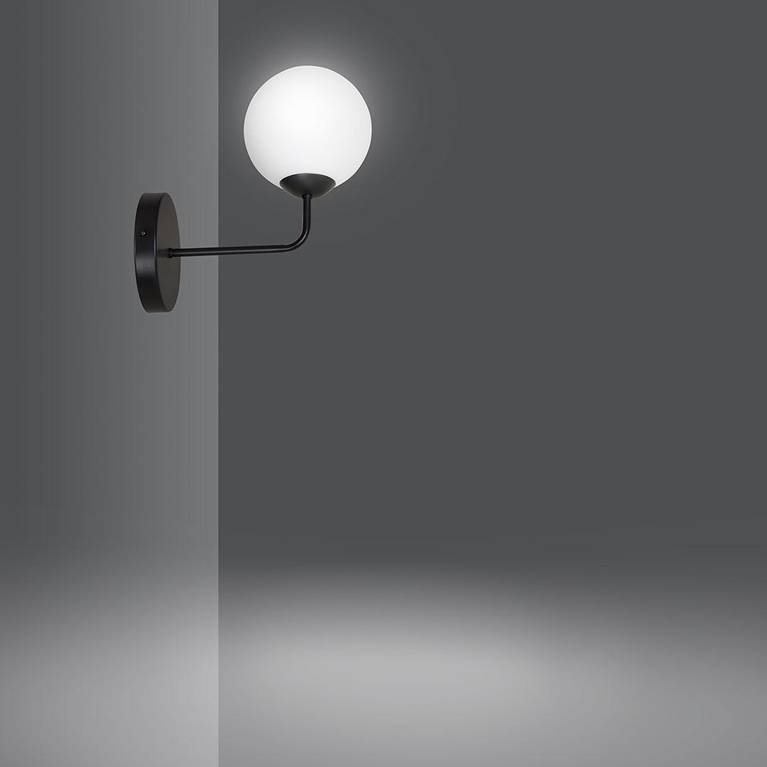 Emibig Zidna lampa SELBI 230V 10W MAX LED E14 Čelik/ Staklo Crna