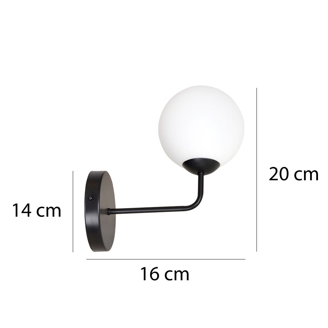 Emibig Zidna lampa SELBI 230V 10W MAX LED E14 Čelik/ Staklo Crna