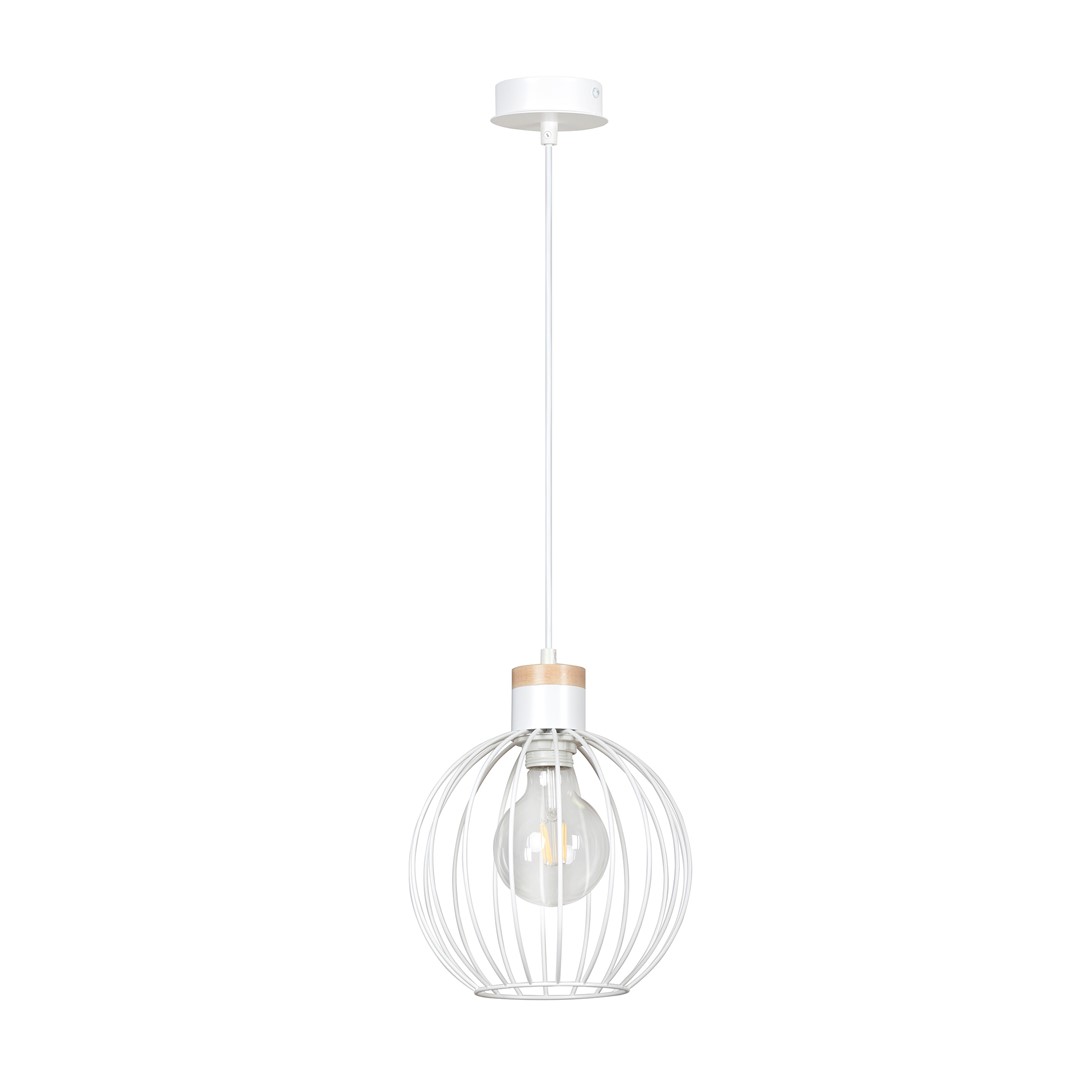 Emibig Visilica BARBADO 230V 15W MAX LED E27 Čelik/ Drvo Bijela
