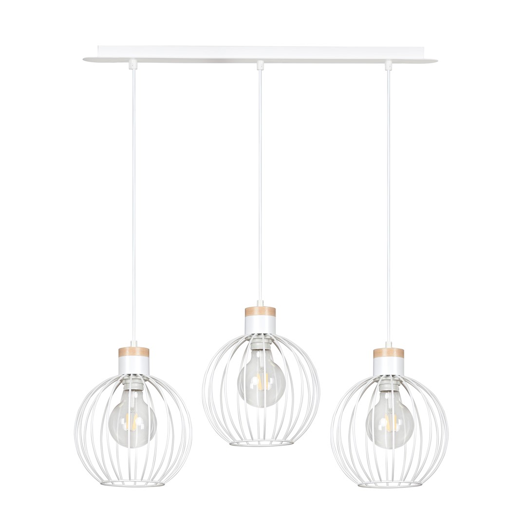 Emibig Visilica BARBADO 230V 15W MAX LED E27 Čelik/ Drvo Bijela