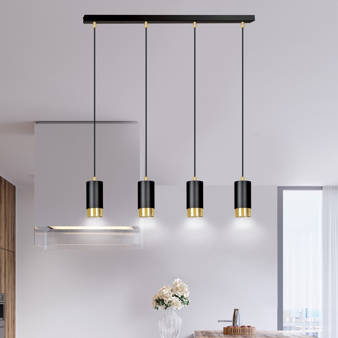 Emibig Visilica FUMIKO 230V 10W MAX LED GU10 Čelik Crna/ Zlatna