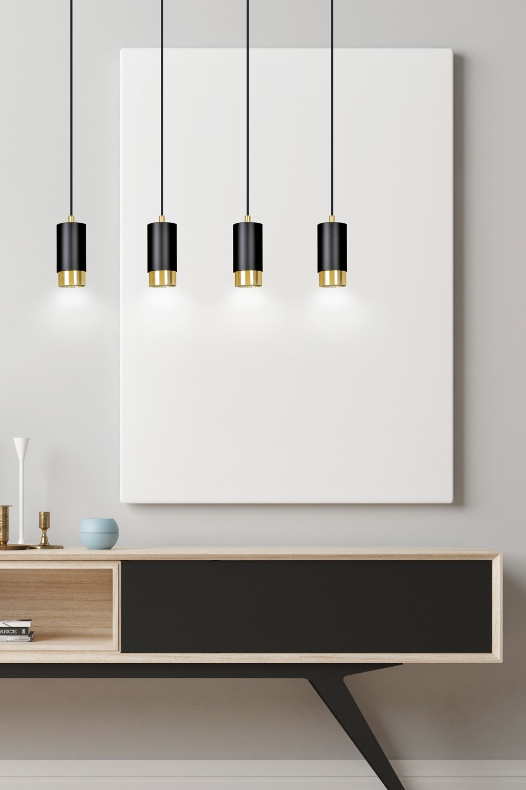 Emibig Visilica FUMIKO 230V 10W MAX LED GU10 Čelik Crna/ Zlatna