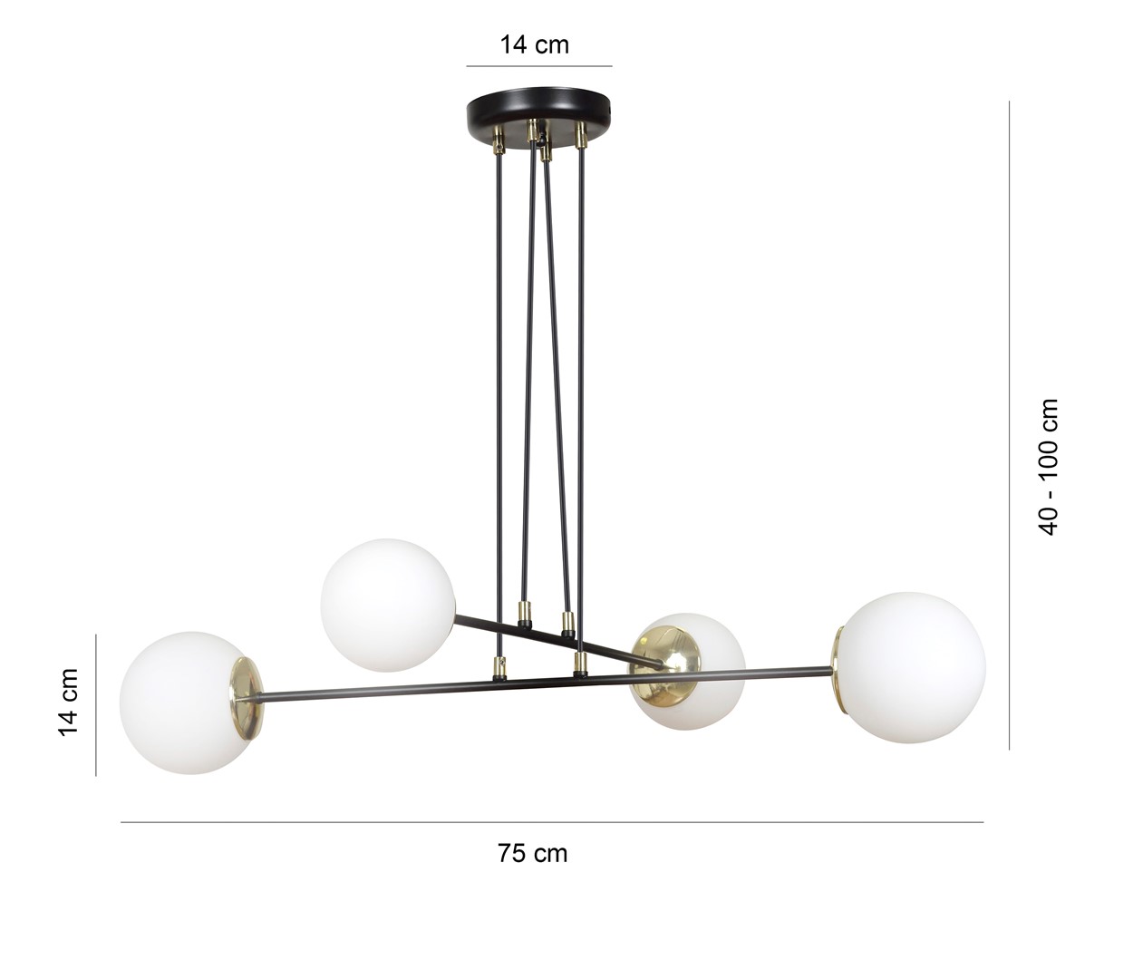 Emibig Visilica OGNIS 230V 10W MAX LED E27 Čelik/ Staklo Crna