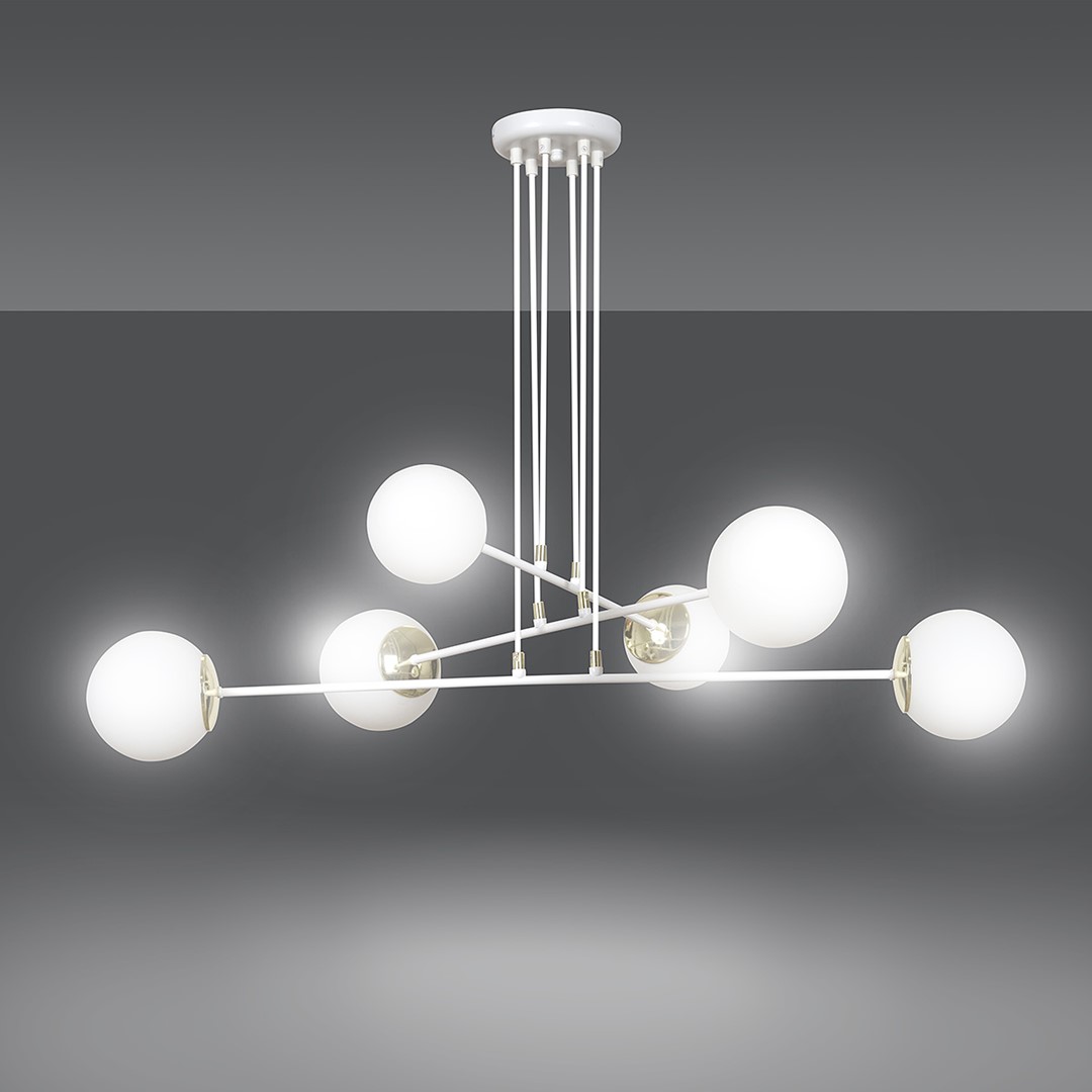 Emibig Visilica OGNIS 230V 10W MAX LED E27 Čelik/ Staklo Bijela