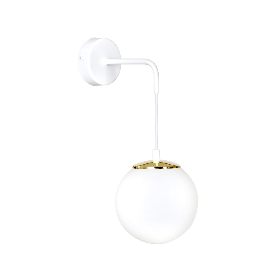 Emibig Zidna lampa OGNIS 230V 10W MAX LED E27 Čelik/ Staklo Bijela