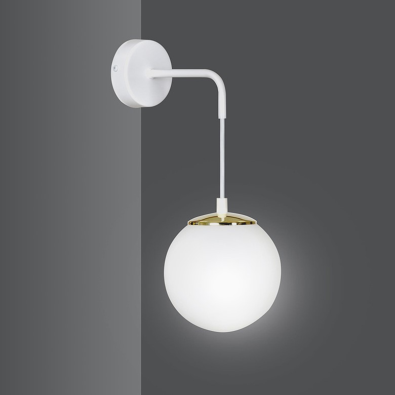 Emibig Zidna lampa OGNIS 230V 10W MAX LED E27 Čelik/ Staklo Bijela