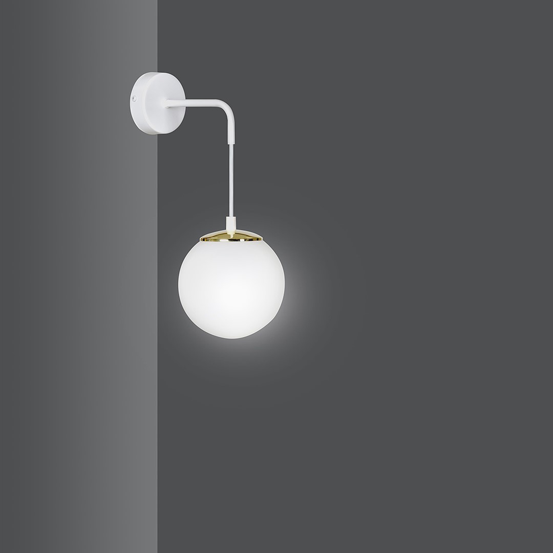 Emibig Zidna lampa OGNIS 230V 10W MAX LED E27 Čelik/ Staklo Bijela