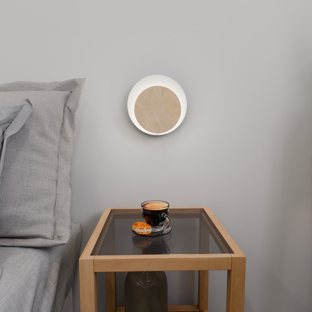 Emibig Zidna lampa CIRCLE 230V 8W MAX LED G9 Čelik/ Šperploča Bijela
