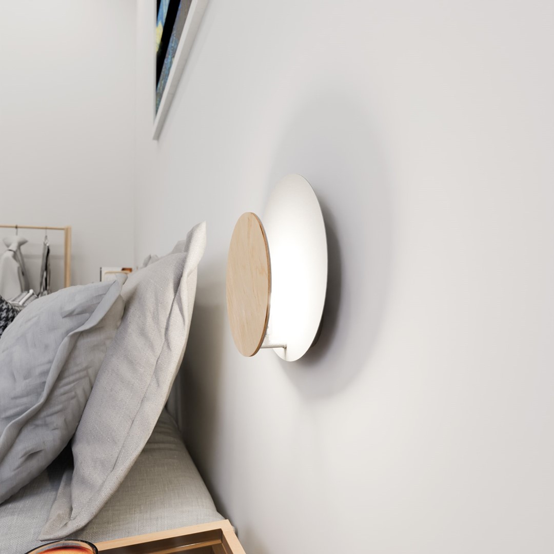 Emibig Zidna lampa CIRCLE 230V 8W MAX LED G9 Čelik/ Šperploča Bijela