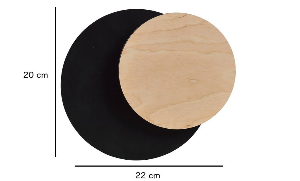 Emibig Zidna lampa CIRCLE 230V 8W MAX LED G9 Čelik/ Šperploča Crna