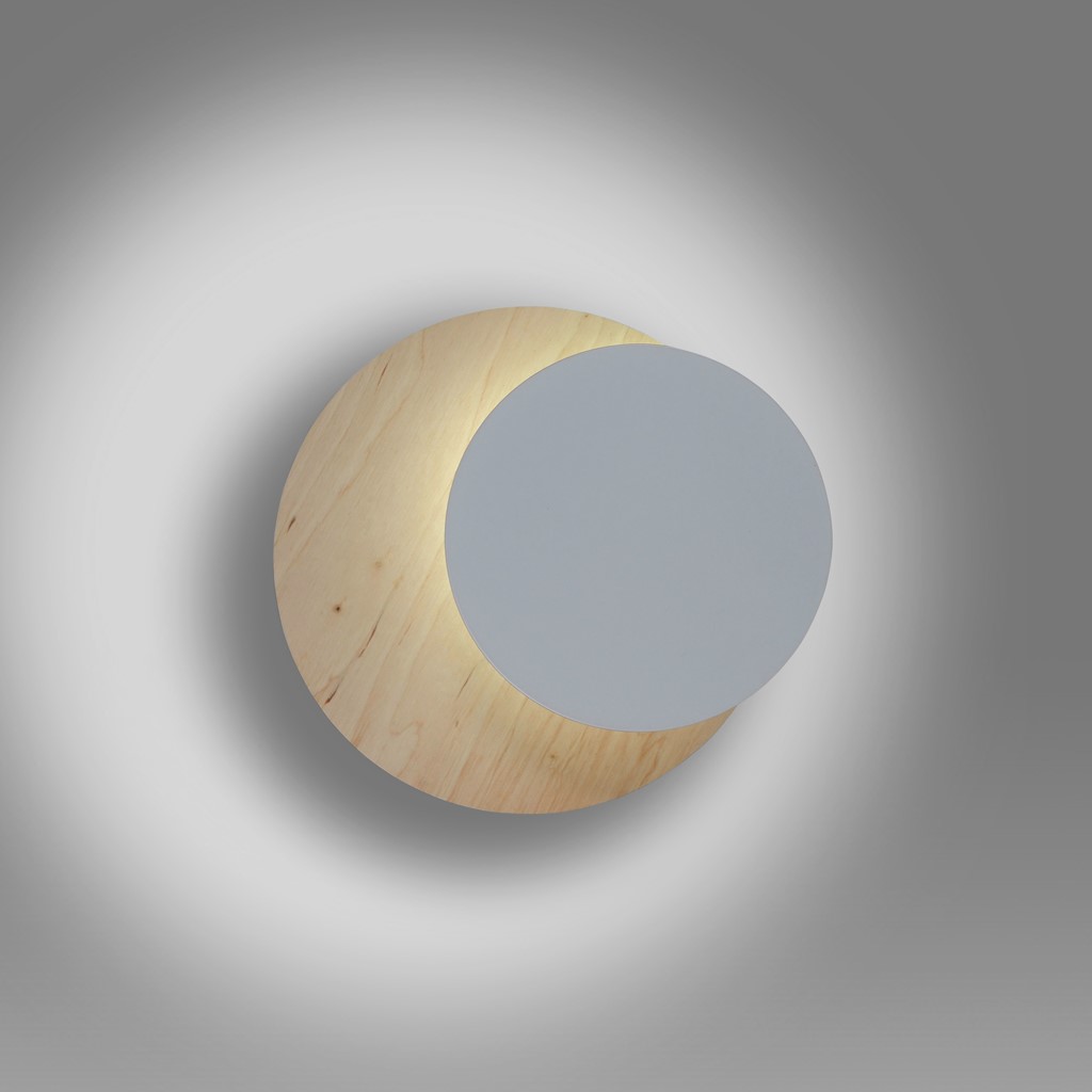 Emibig Zidna lampa CIRCLE 230V 8W MAX LED G9 Čelik/ Šperploča Bijela