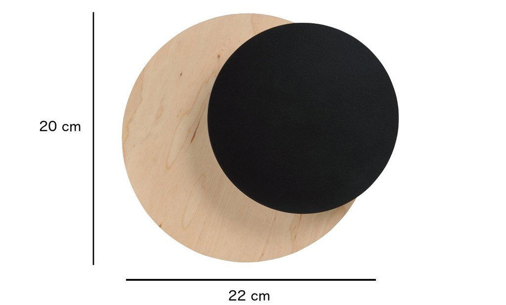 Emibig Zidna lampa CIRCLE 230V 8W MAX LED G9 Čelik/ Šperploča Crna