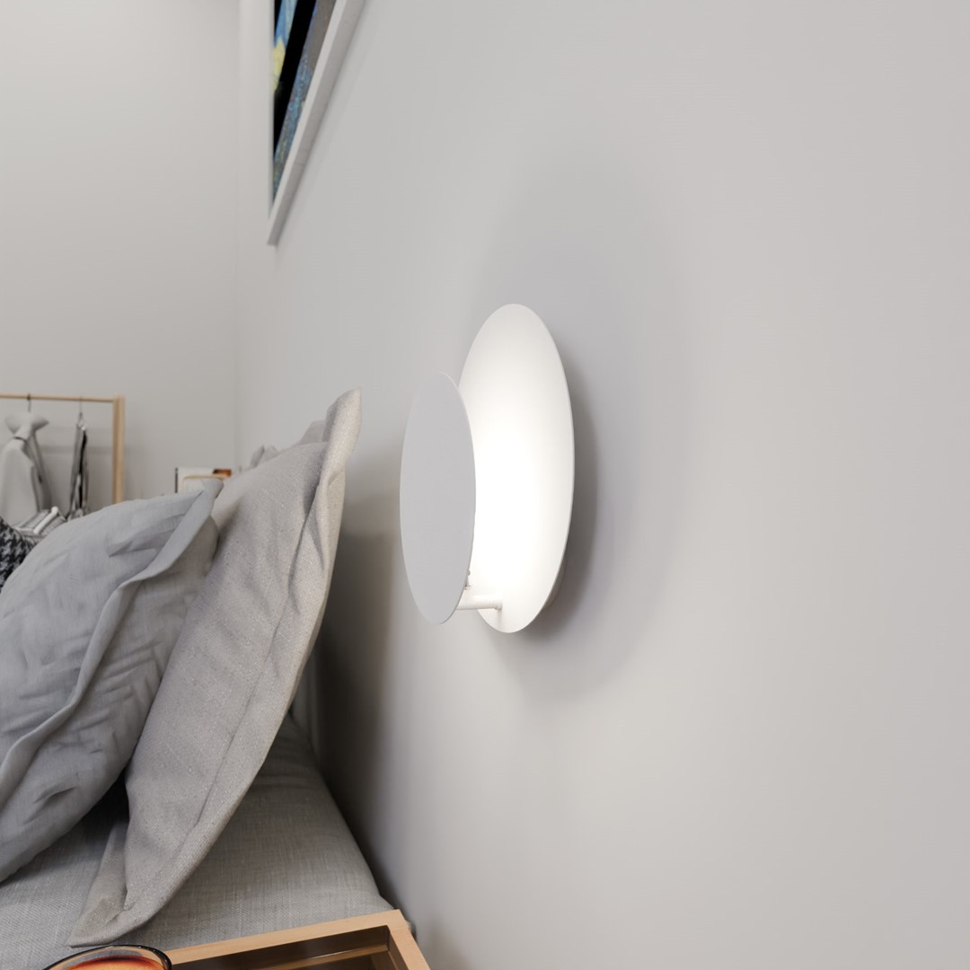 Emibig Zidna lampa CIRCLE 230V 8W MAX LED G9 Čelik/ Šperploča Bijela