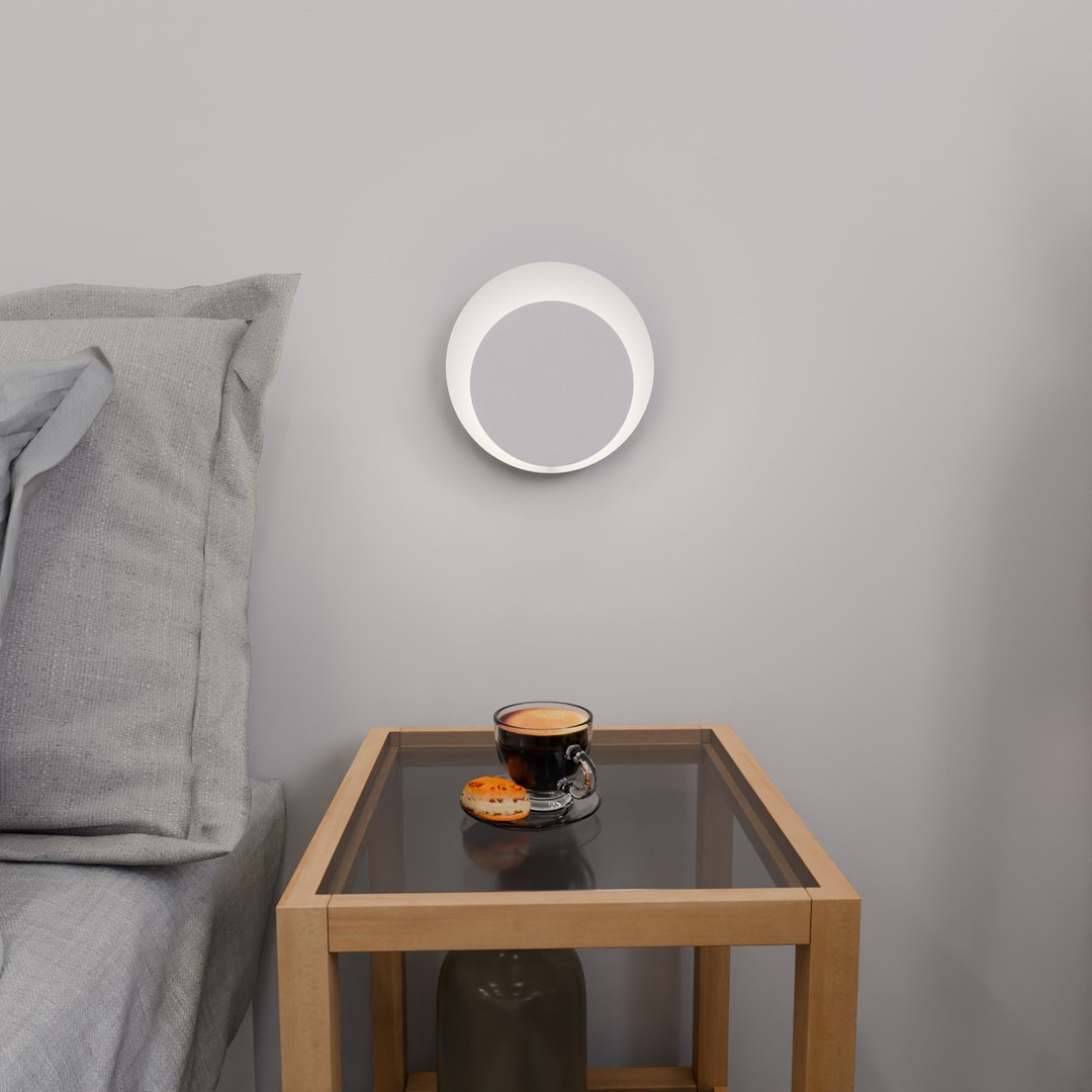 Emibig Zidna lampa CIRCLE 230V 8W MAX LED G9 Čelik/ Šperploča Bijela