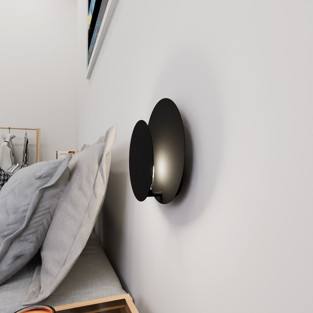Emibig Zidna lampa CIRCLE 230V 8W MAX LED G9 Čelik/ Šperploča Crna
