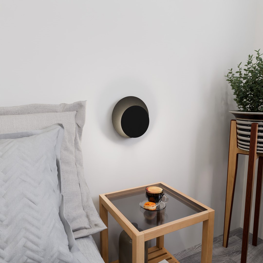 Emibig Zidna lampa CIRCLE 230V 8W MAX LED G9 Čelik/ Šperploča Crna