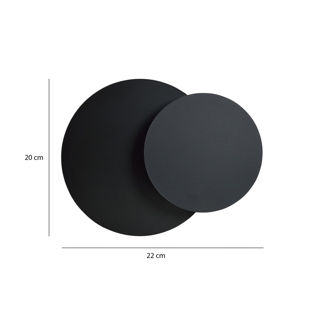 Emibig Zidna lampa CIRCLE 230V 8W MAX LED G9 Čelik/ Šperploča Crna