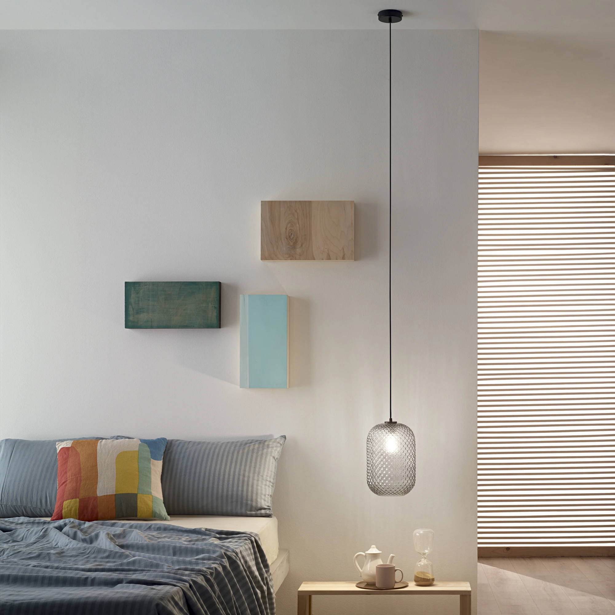 Luce Design Viseća lampa ASHFORD 1xE27 Ø15 Staklo/Metal Siva