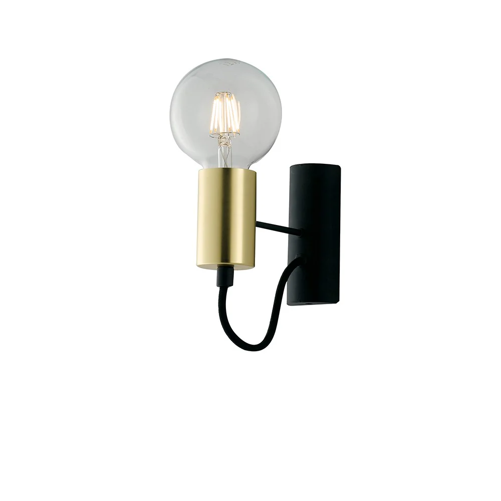 Luce Design Zidna lampa AXON 1xE27 Crna/Zlatna