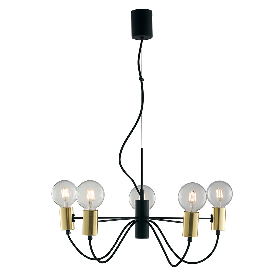 Luce Design Luster AXON 5xE27 Metal Crna/Zlatna