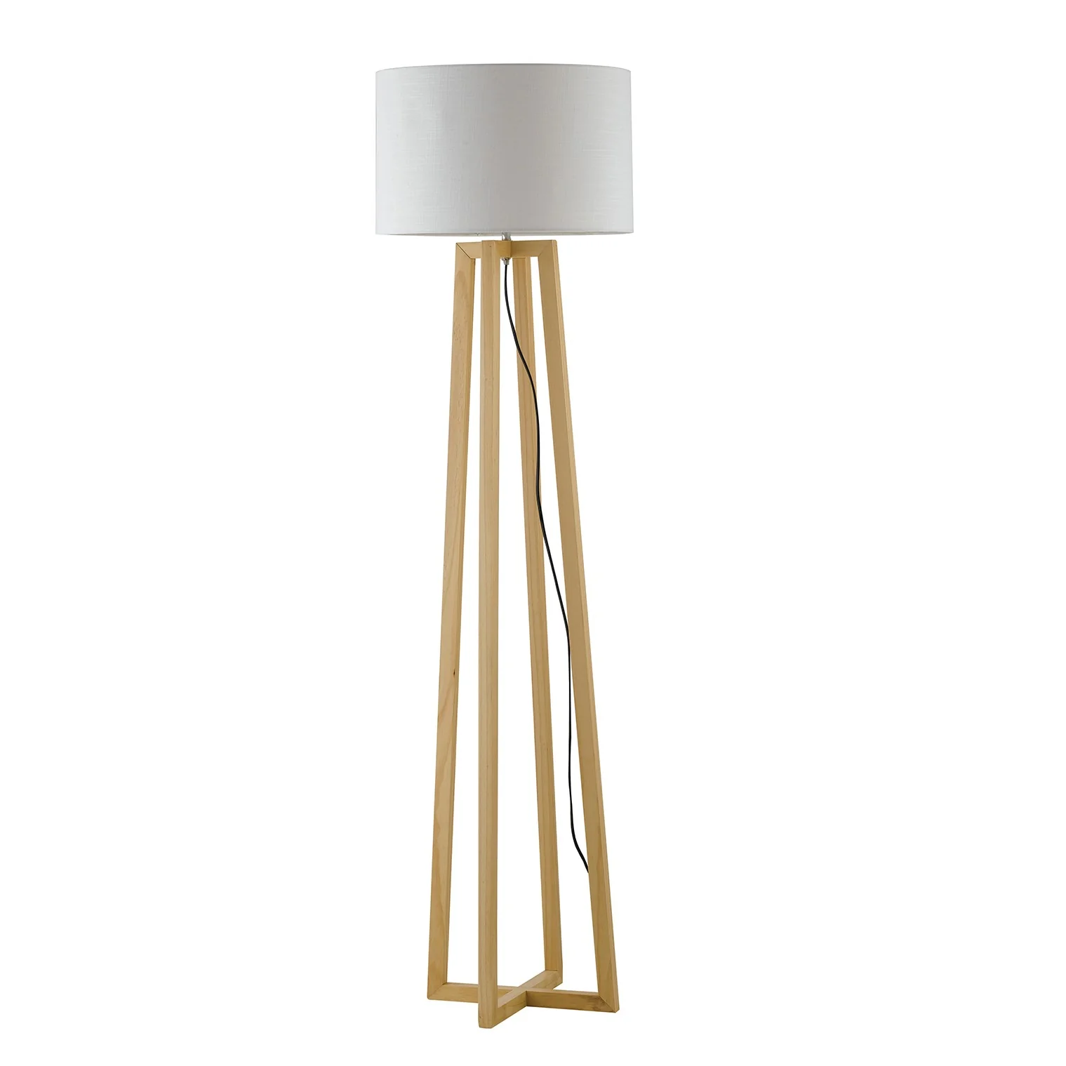Luce Design Podna lampa BERRY 1xE27 Drvo/Tekstil