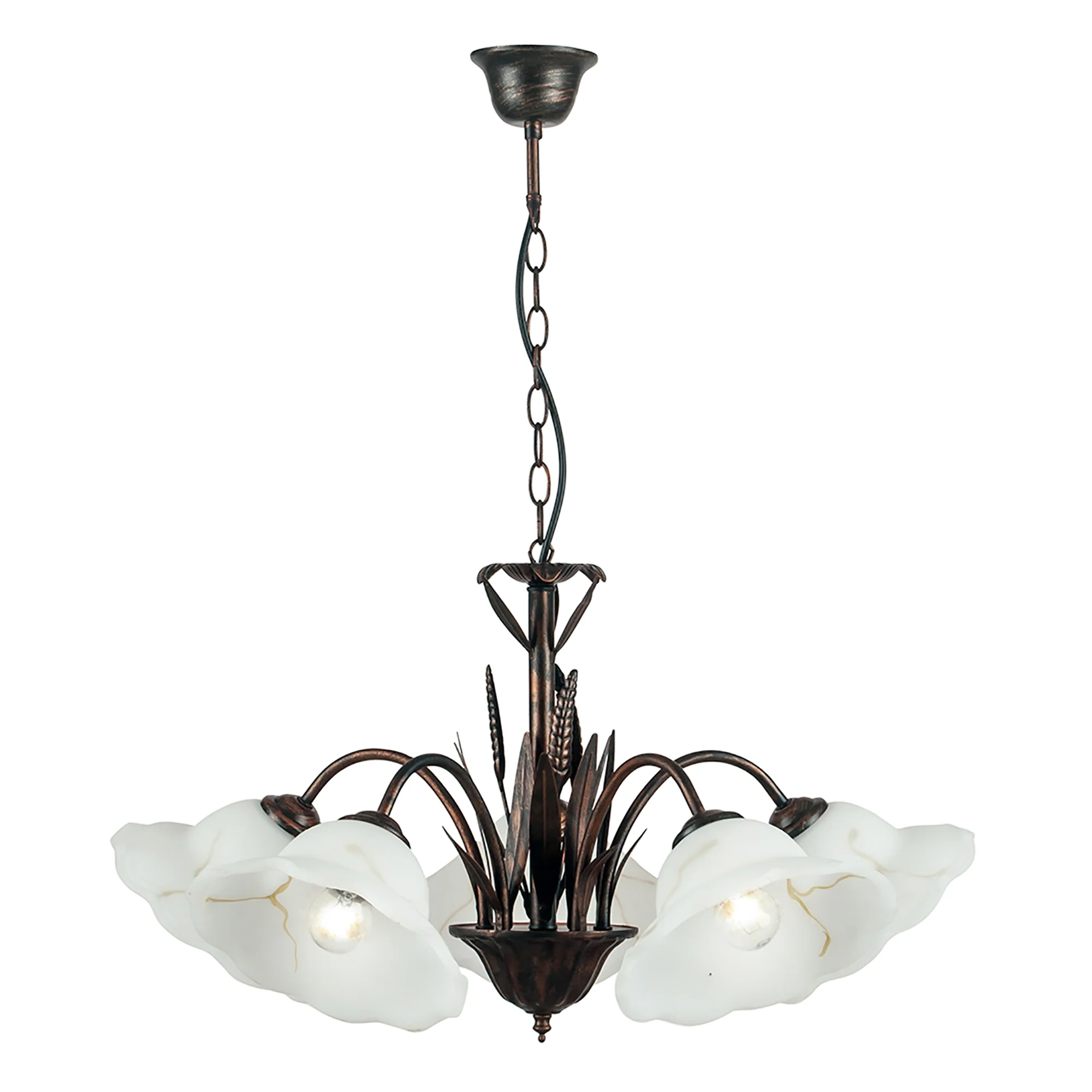 Luce Design Luster BYRON 5xE27 Metal/Staklo Smeđa