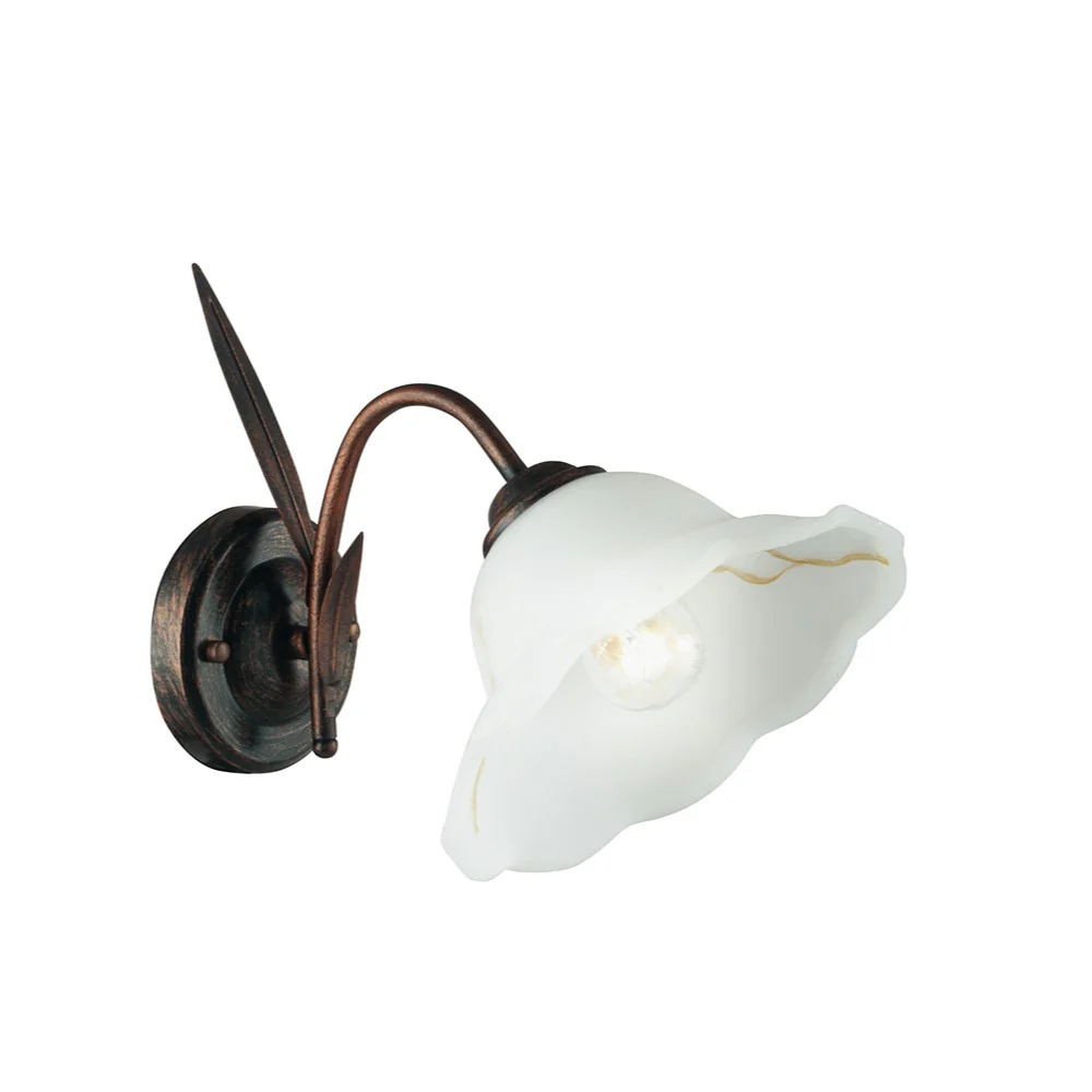 Luce Design Zidna lampa BYRON 1xE27 Metal/Staklo Smeđa