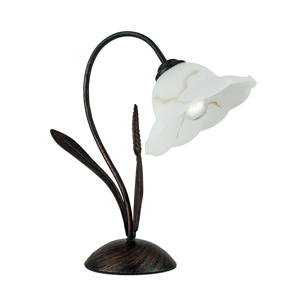 Luce Design Stolna lampa BYRON 1xE27 Metal/Staklo Smeđa