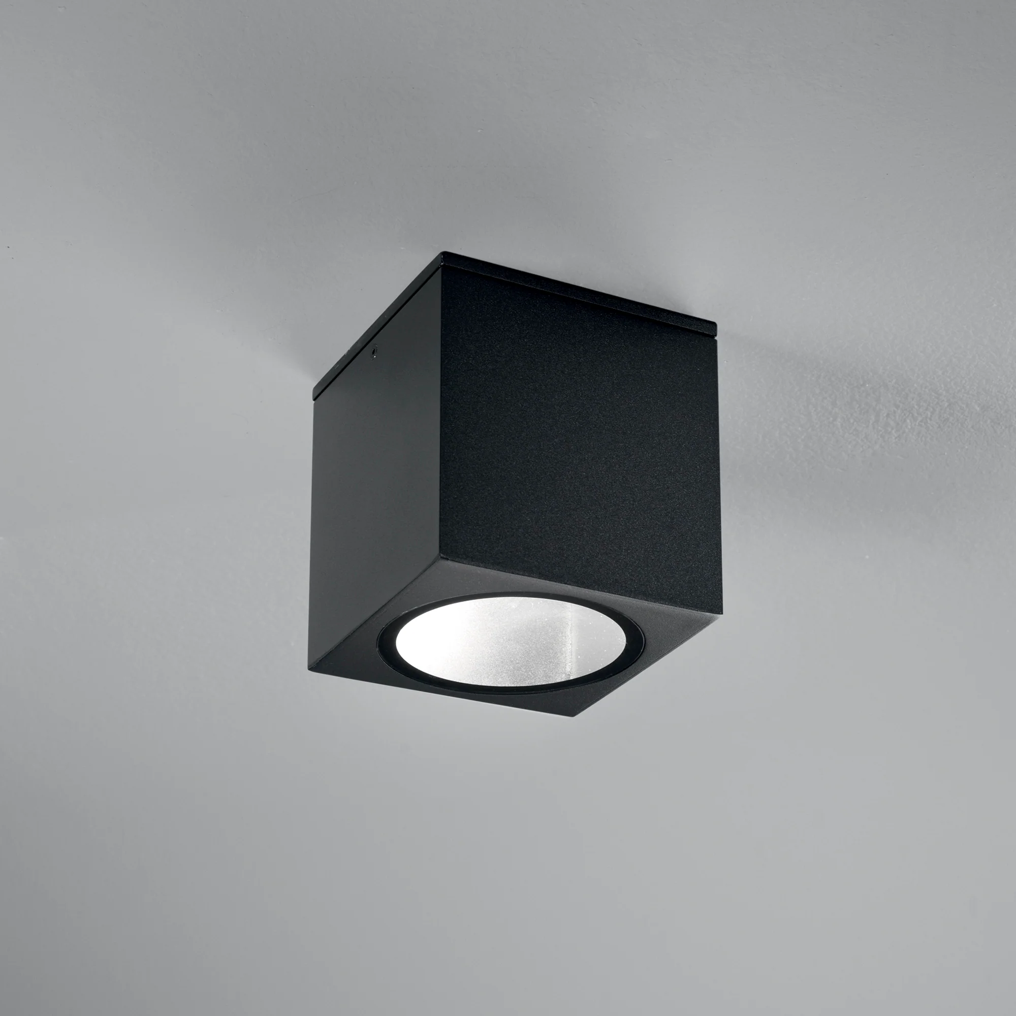 Intec LED plafonjera CITIZEN 1xE27 IP54 Aluminij Kvadratna Crna