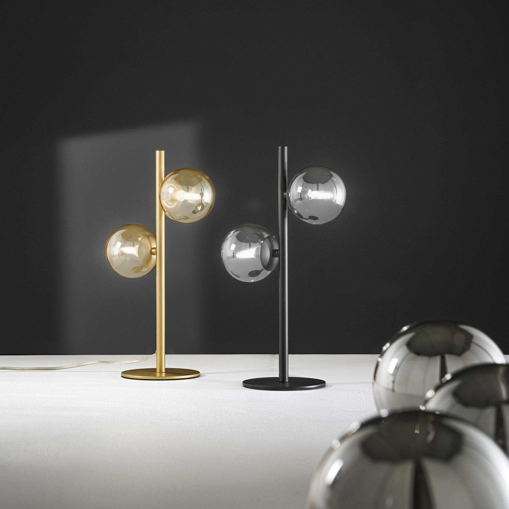 Luce Design Stolna lampa 2xG9 Metal/Staklo Zlatna/Šampanj