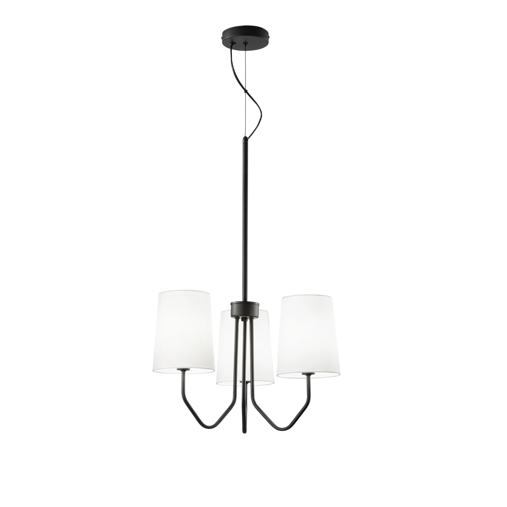 Luce Design Luster SALLY 3xE14 Metal/Tkanina Crni