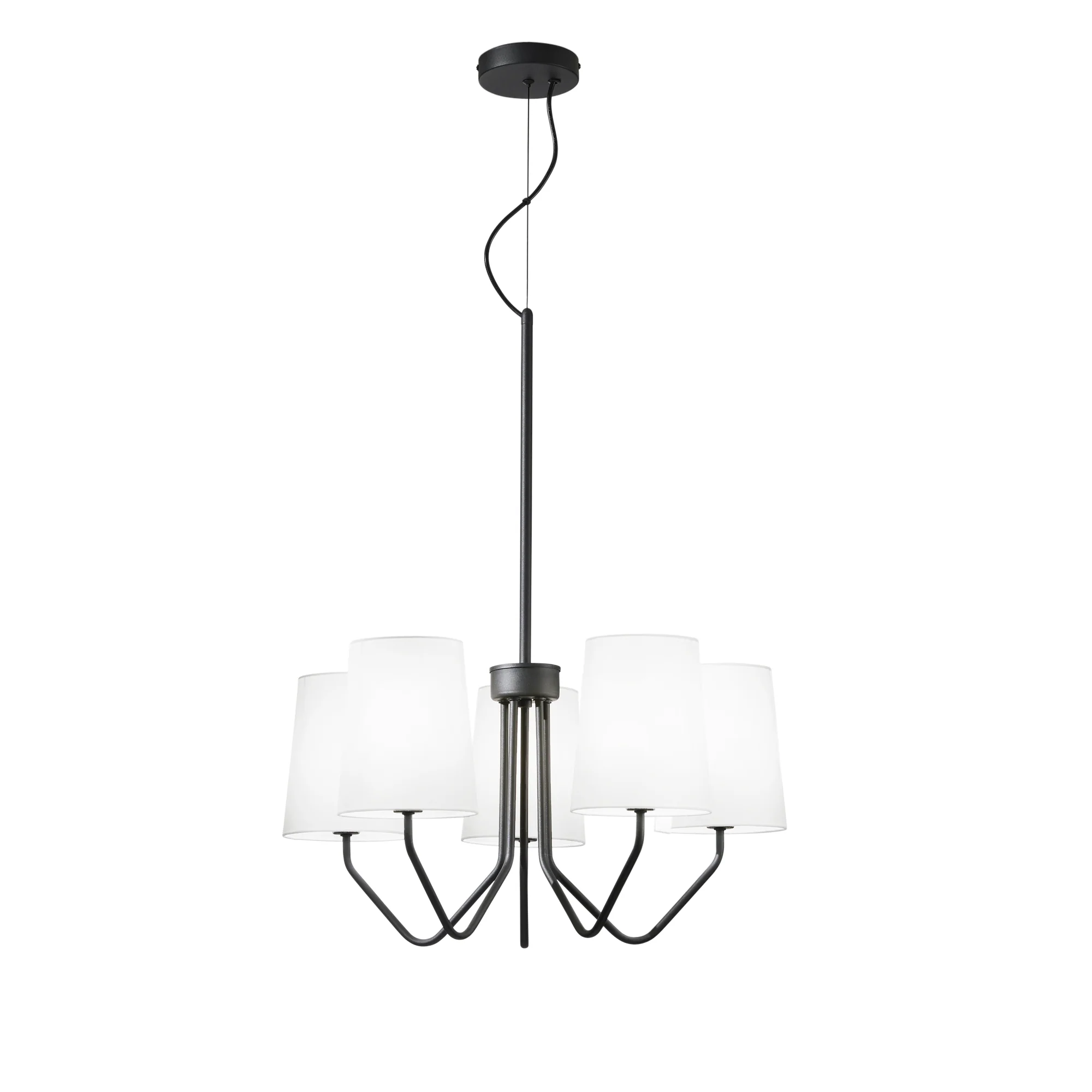 Luce Design Luster SALLY 5xE14 Metal/Tkanina Crni