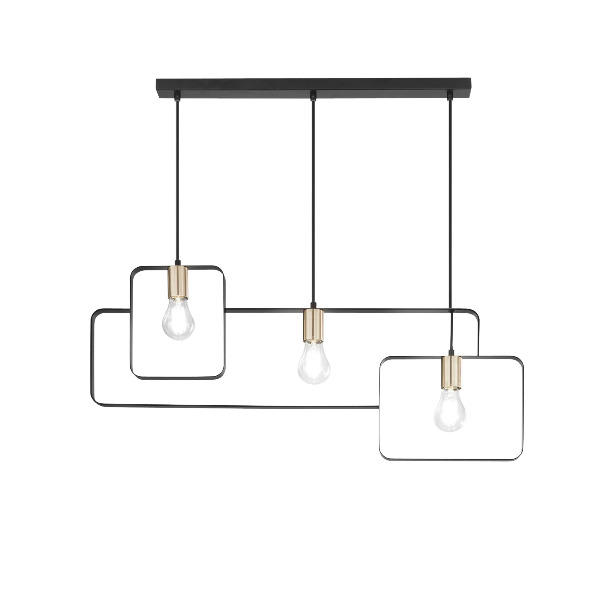 Luce Design Visilica SMITH 3xE27 Metal Crna/Zlatna