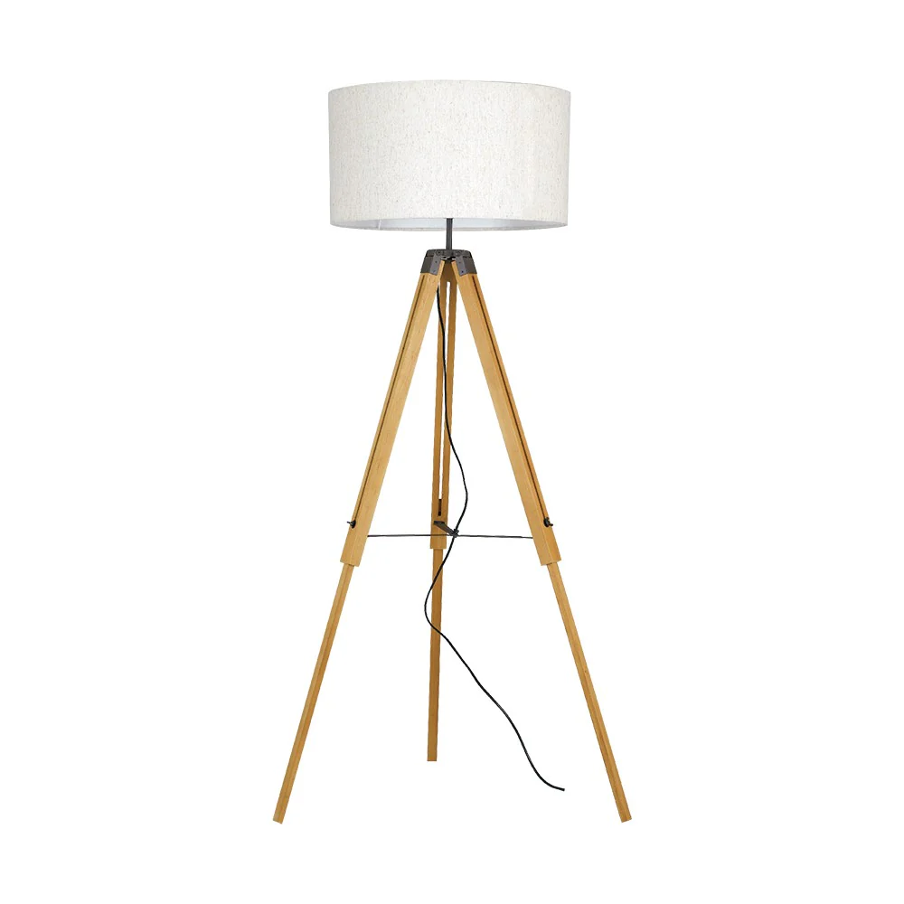 Luce Design Podna lampa STUDIOS 1xE27 Drvo/Abažur