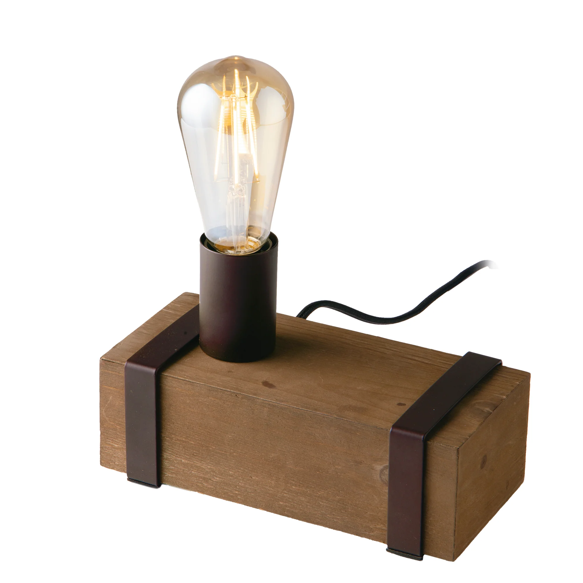 Luce Design Stolna lampa TEXAS 1xE27 Drvo/Metal